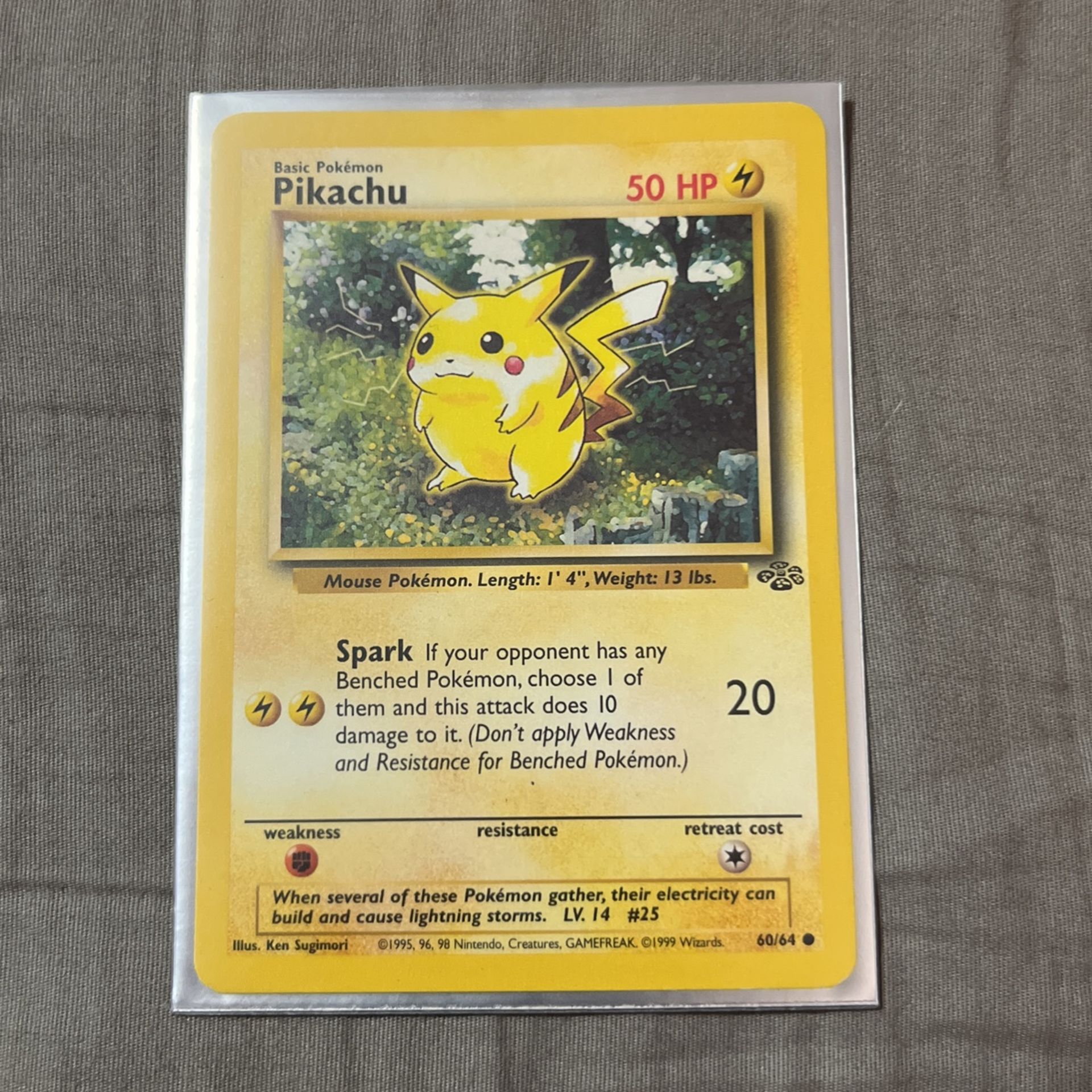 1st Edition 1995 Pikachu Card 60/64