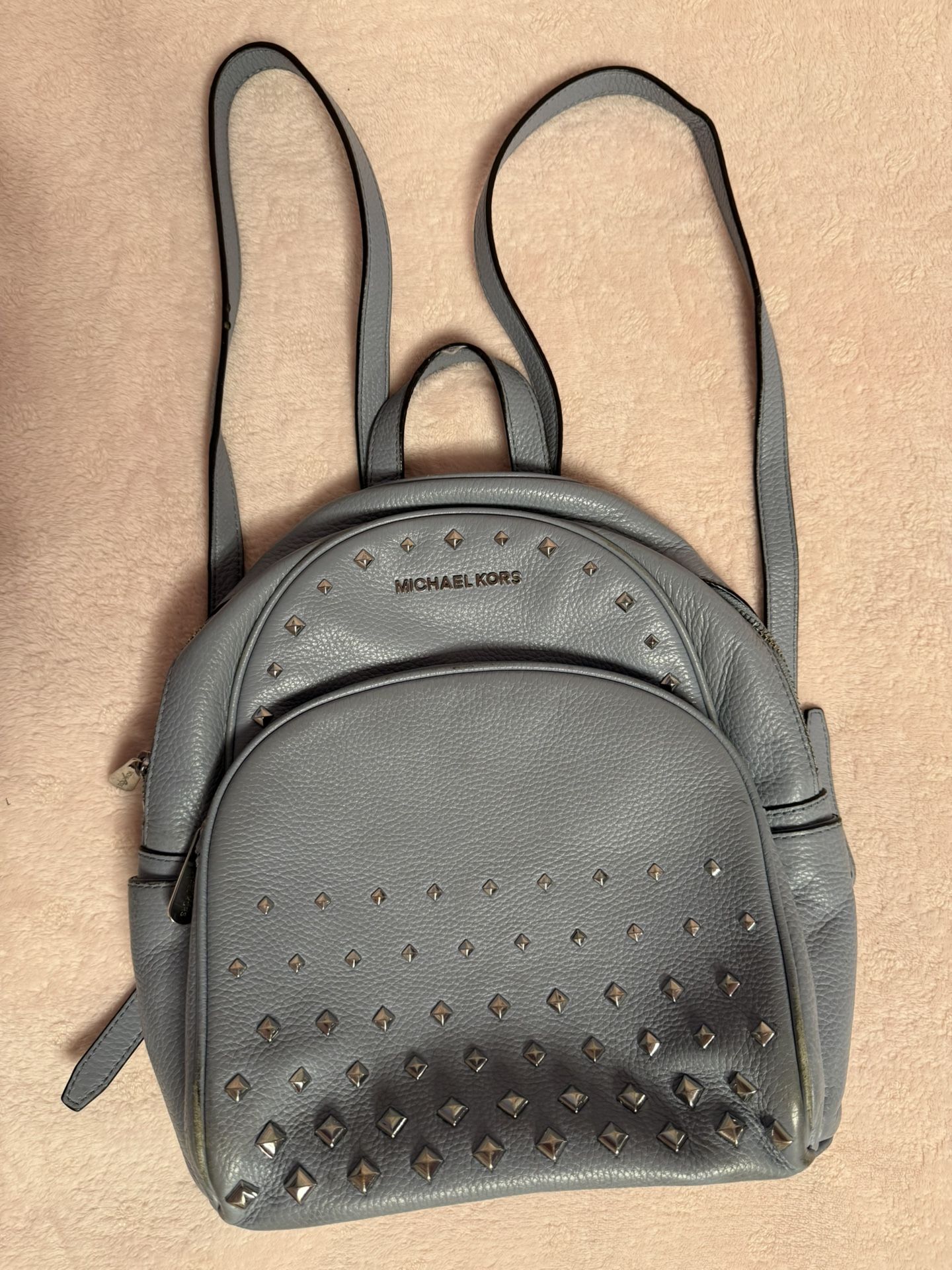 Michael Kors Abbey Medium Studded Pebbled Leather Backpack