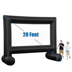 Brand New Costway 20Ft Inflatable Projector Screen Projection Outdoor Home Theater W/ Blower
