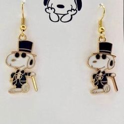 Valentine Wedding Adorable  Groom Fred Astaire Snoopy Earrings 