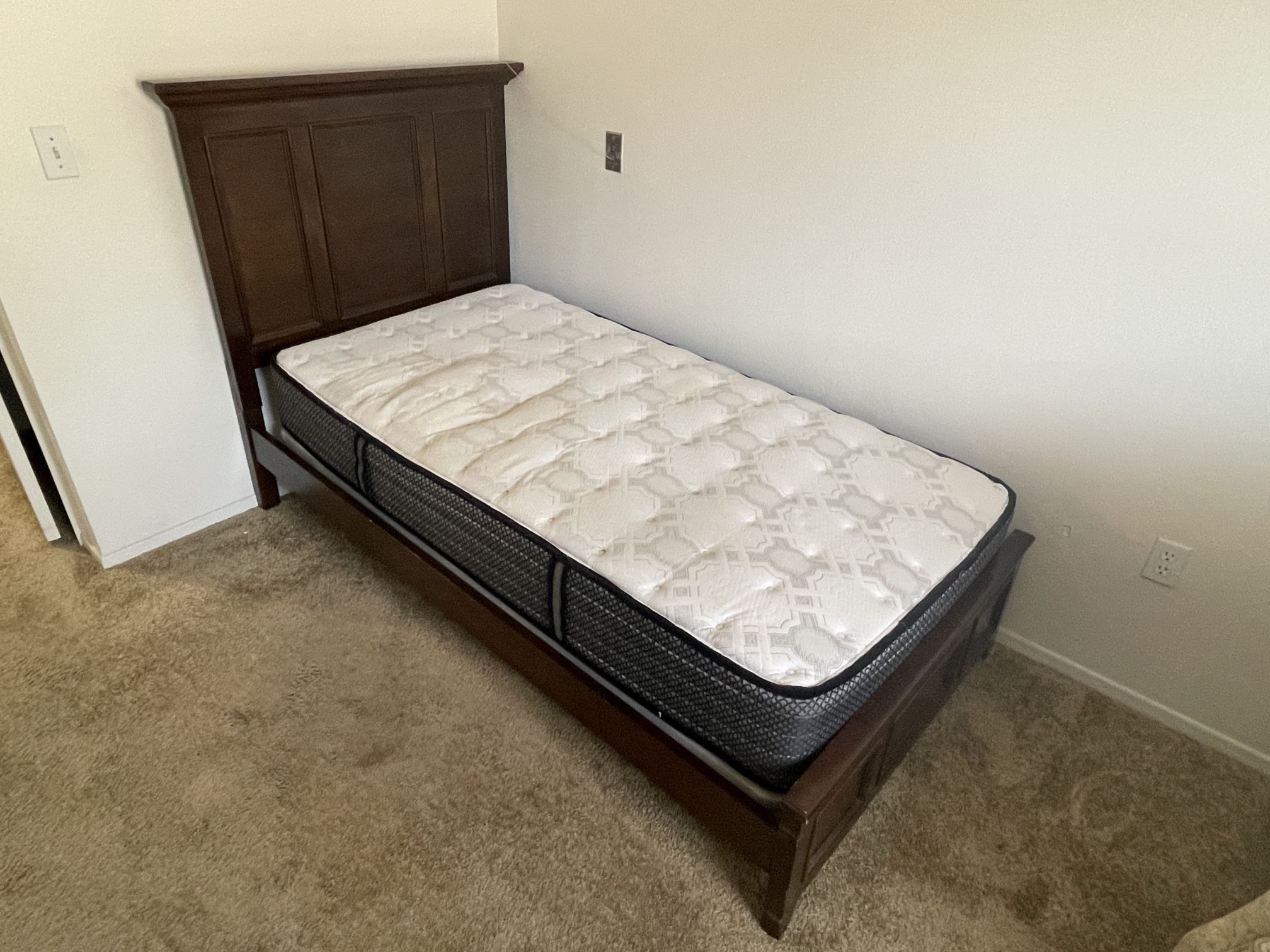 Twin Size Bed Frame with Mattress & Bunky Board