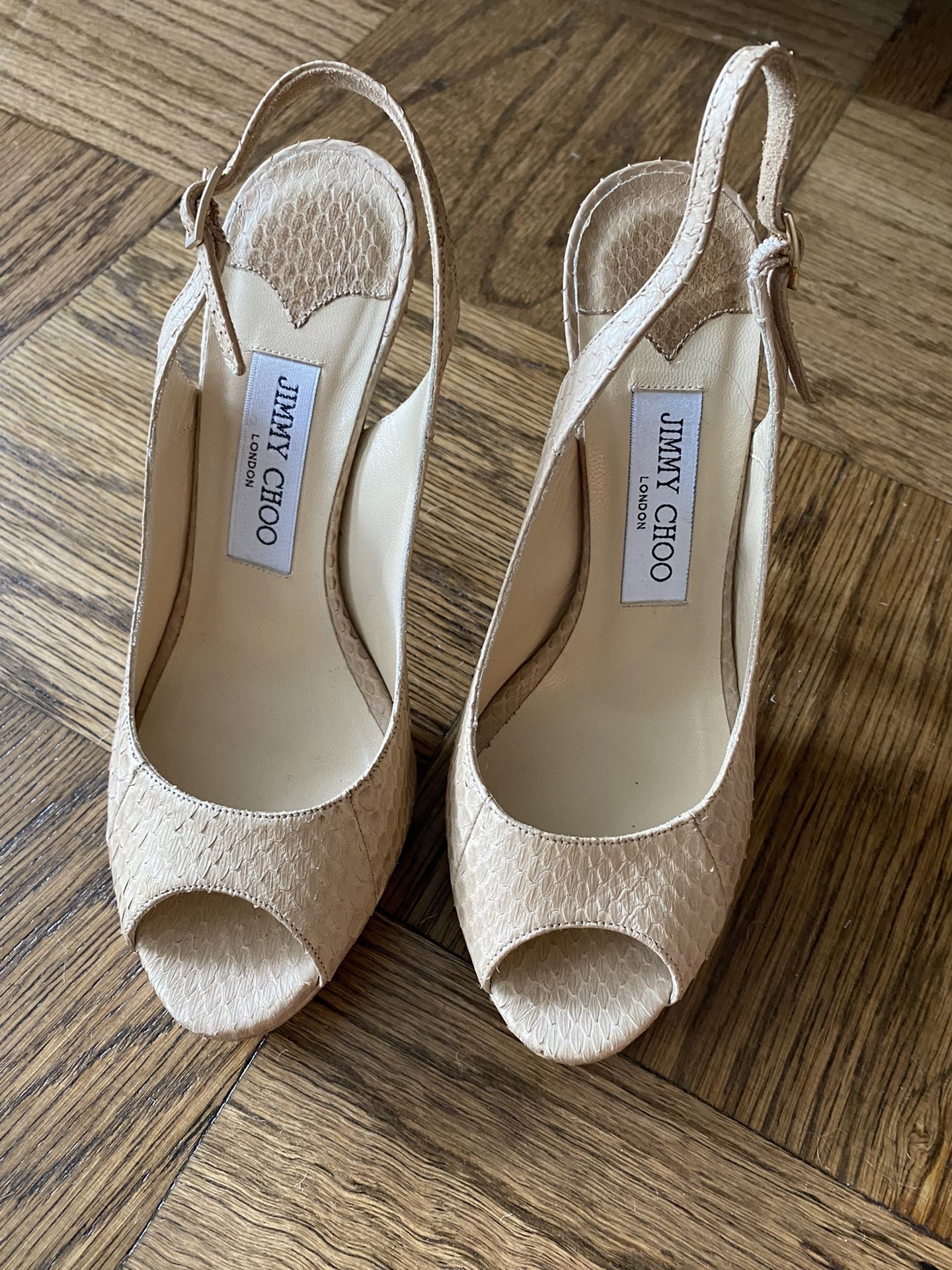 Jimmy Choo Embossed Leather Sling back Sandals