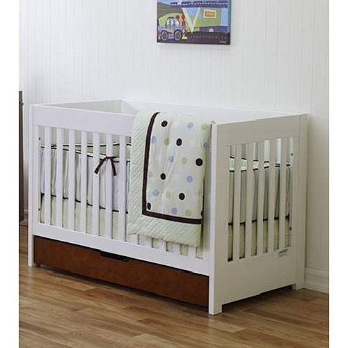 3-in-1 Baby Convertible Crib Amber and White