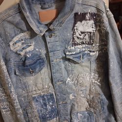 🔥 Smoke Rise DNM Distressed Denim Jacket (XL) – Streetwear Statement Piece
