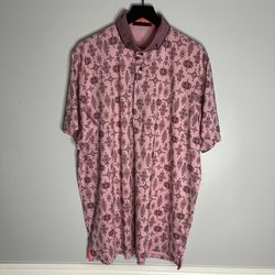 Greyson Performance Golf Polo Shirt Mens XL Pink Spirit World Print