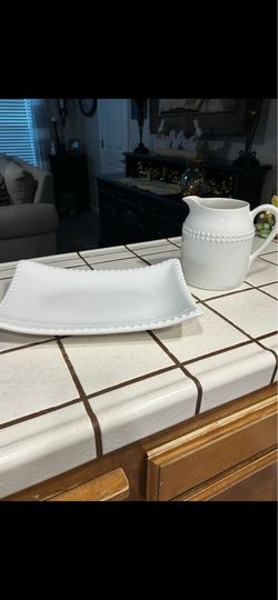 White Pitcher and Tray!