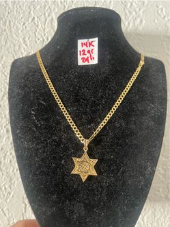 14K Solid Gold Chain and Pendant For Wedding 12Gr 24 Inches Long