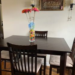 Dining Room Extendable Table With Four Chairs Included