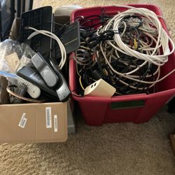 Various Electrical Cords, Keyboards, Remotes…