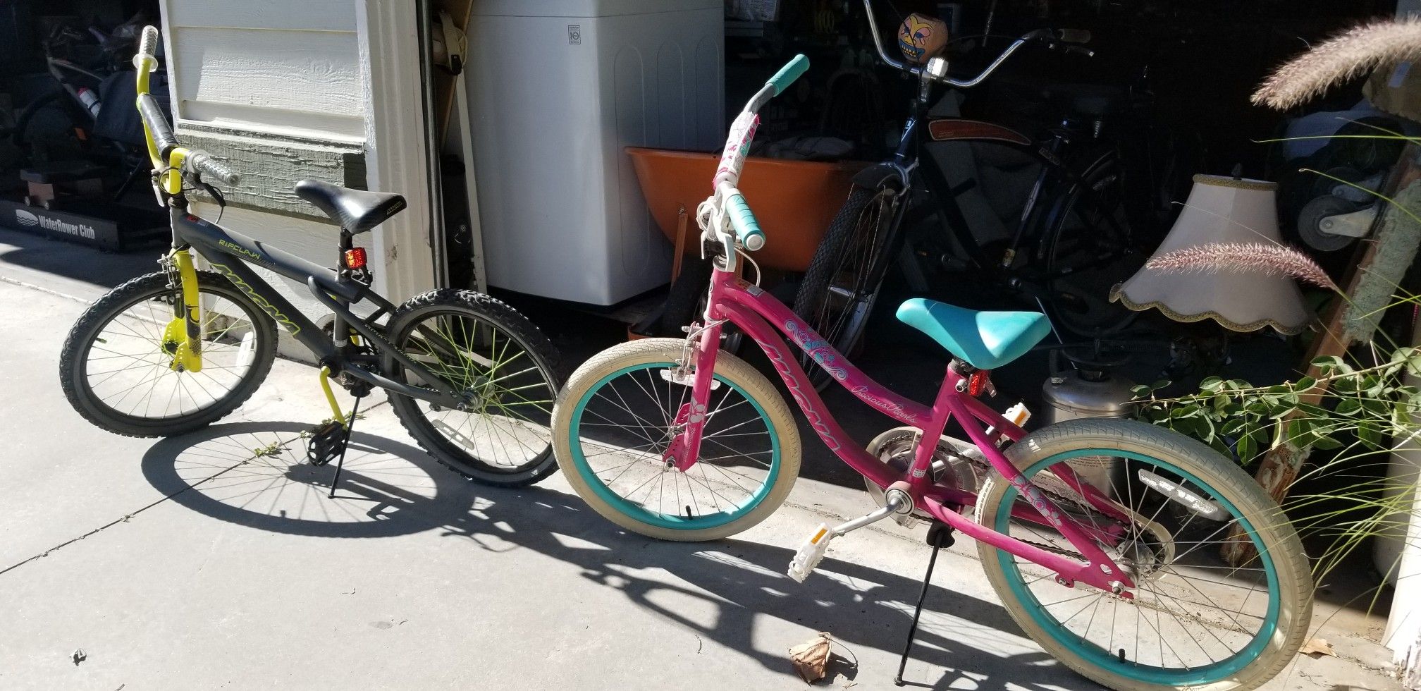 Two, him/her kid bikes