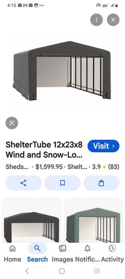 12ft..x 23ft steel carport/pole barn fully enclosed and insulated