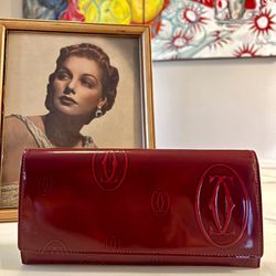 Cartier Happy Birthday Patent Leather Wallet 