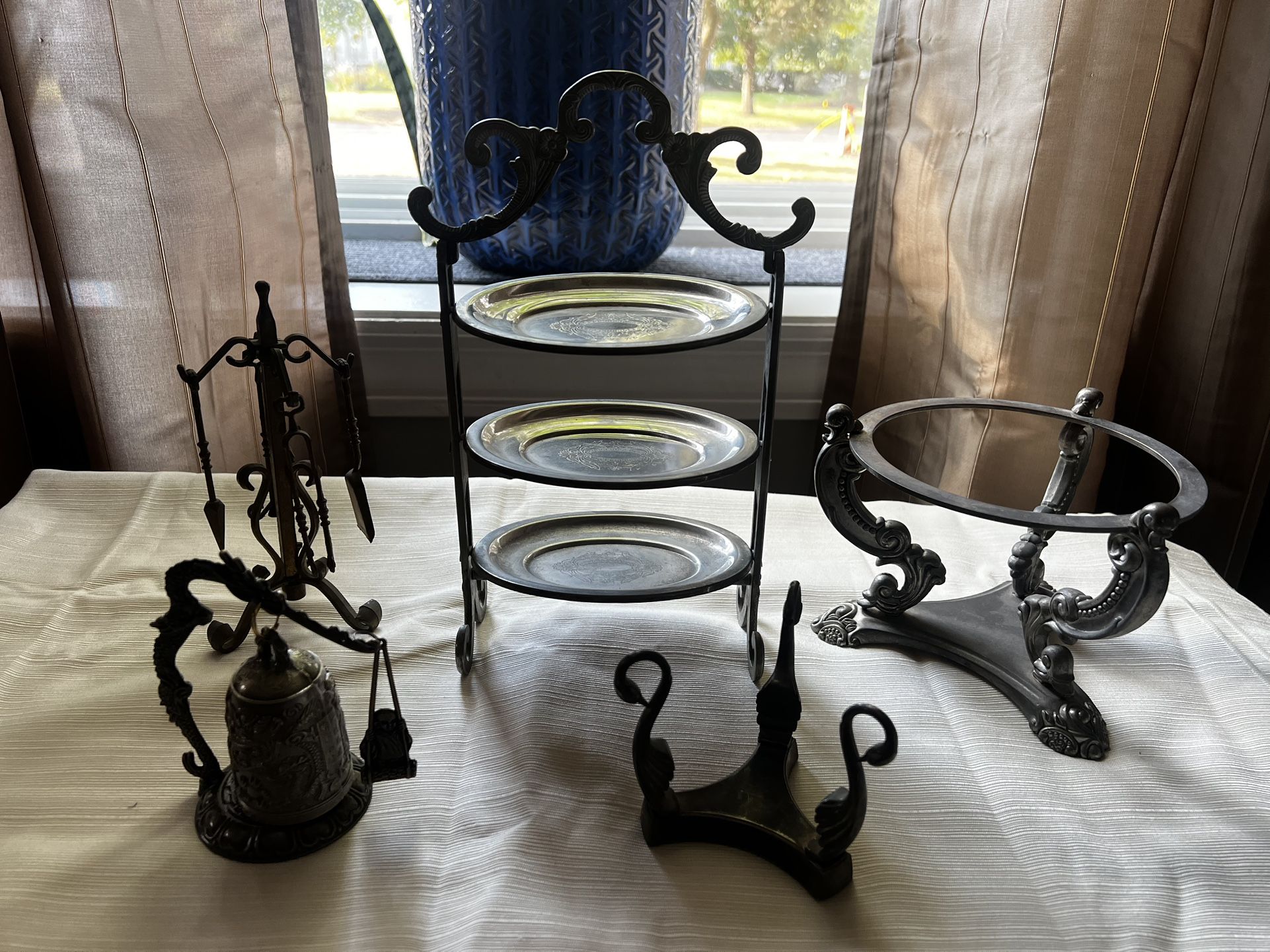 Silver Plated Edwardian Style 4-tier Pastry Stand