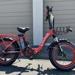 VTUVIA SF20H 750 Watts Upgraded Version 15Ah Battery Folding Eclectic Bike In Red 