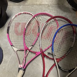 Tennis Racquets 4 Pc Set Adult Size 