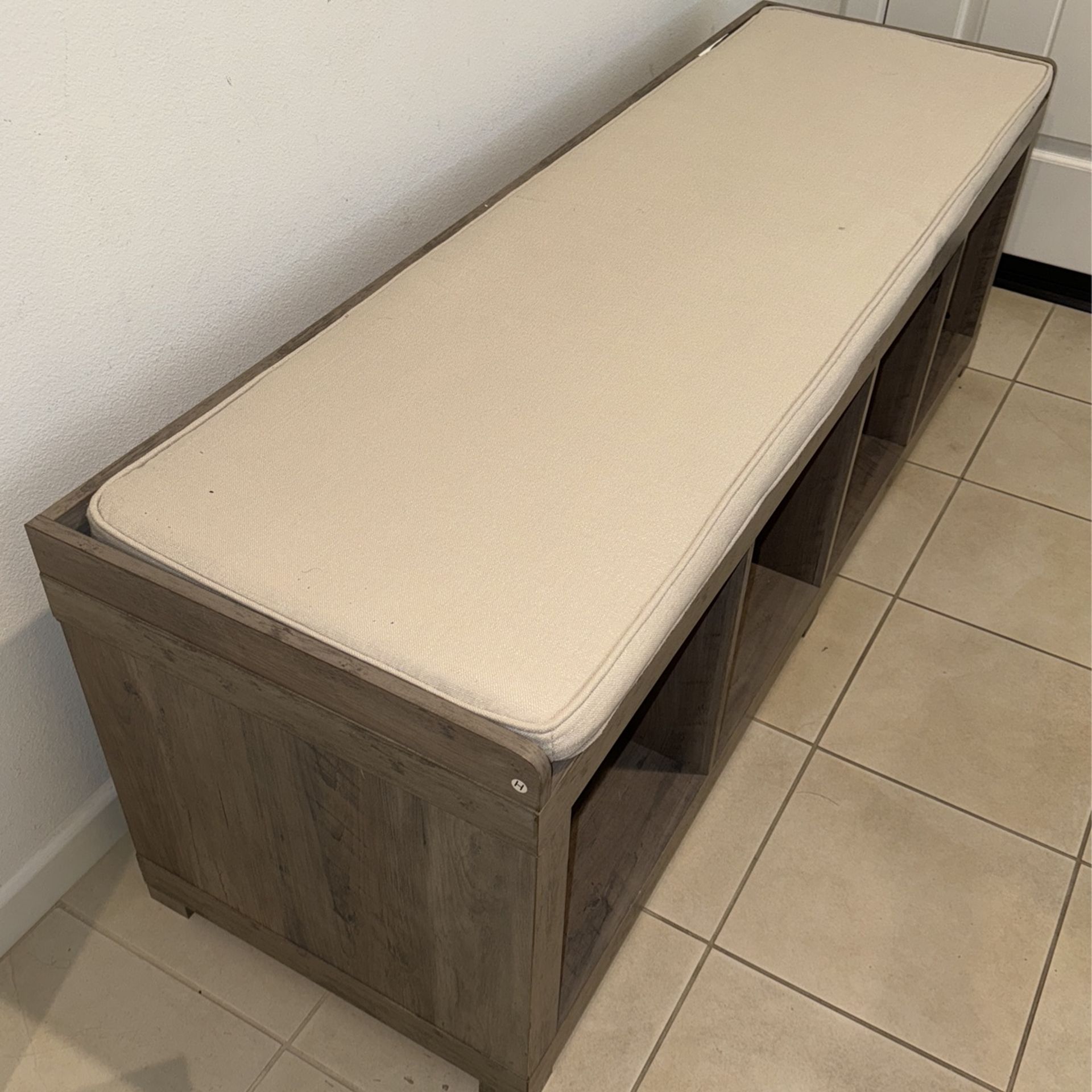 Better Homes Gardens Cube Shoe Storage Bench, Rustic Gray