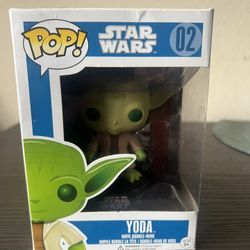VAULTED EXCLUSIVE BLUE BOX Yoda Funko Pop Bobblehead #02 Star Wars Movies Disney