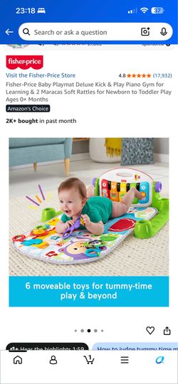Fisher-Price Baby Playmat Deluxe Kick & Play Piano Gym