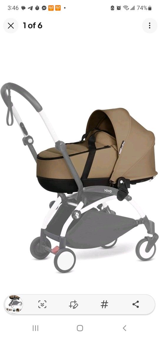 👶 Brand New Babyzen YOYO Bassinet – Toffee (Model 605108) Requires YOYO2 Frame 👶