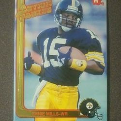 1991 Hi-Pro Ernie Mills Pittsburgh Steelers #58 Rookie Action Packed Football Card Vintage Collectible Sports NFL Trading