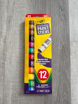 Crayola Quick Dry Paint Sticks, 12 Count, Washable Paint Set