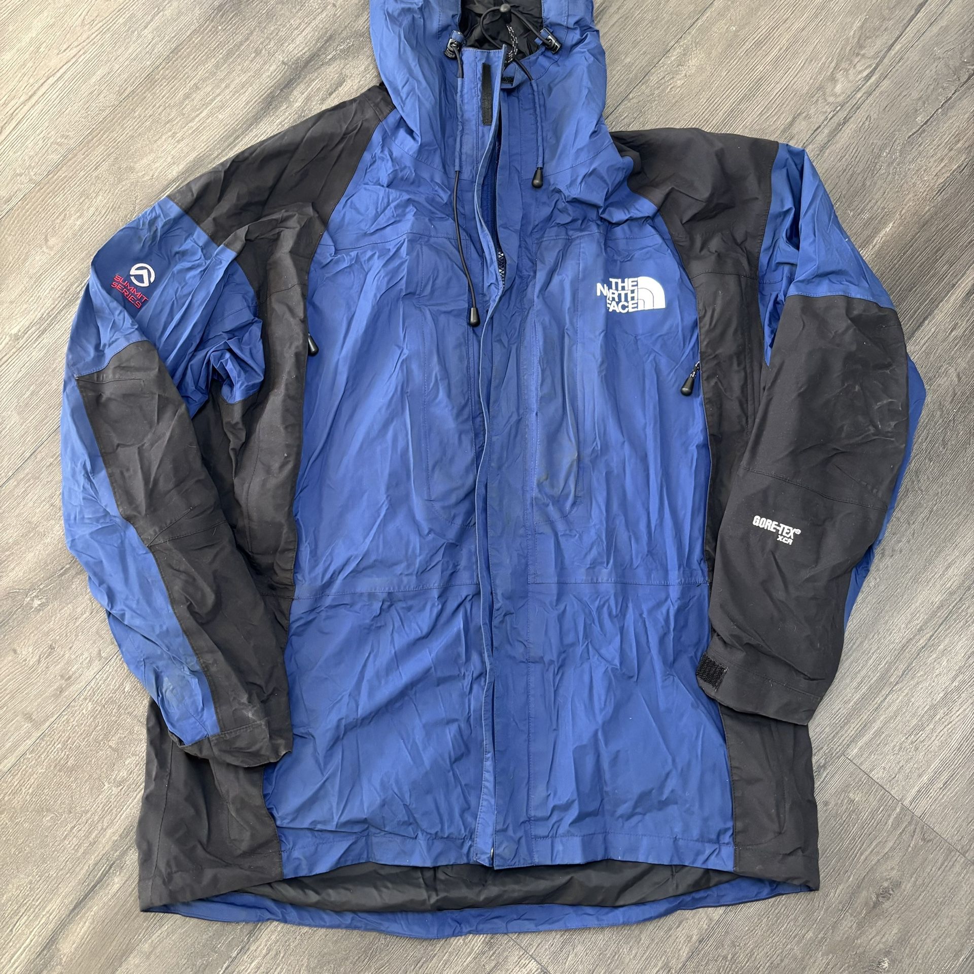 Vintage The North Face Summit Series Mens Size L Gore-Tex XCR Jacket Blue Black