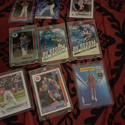 Basketball And Baseball And Football Cards 