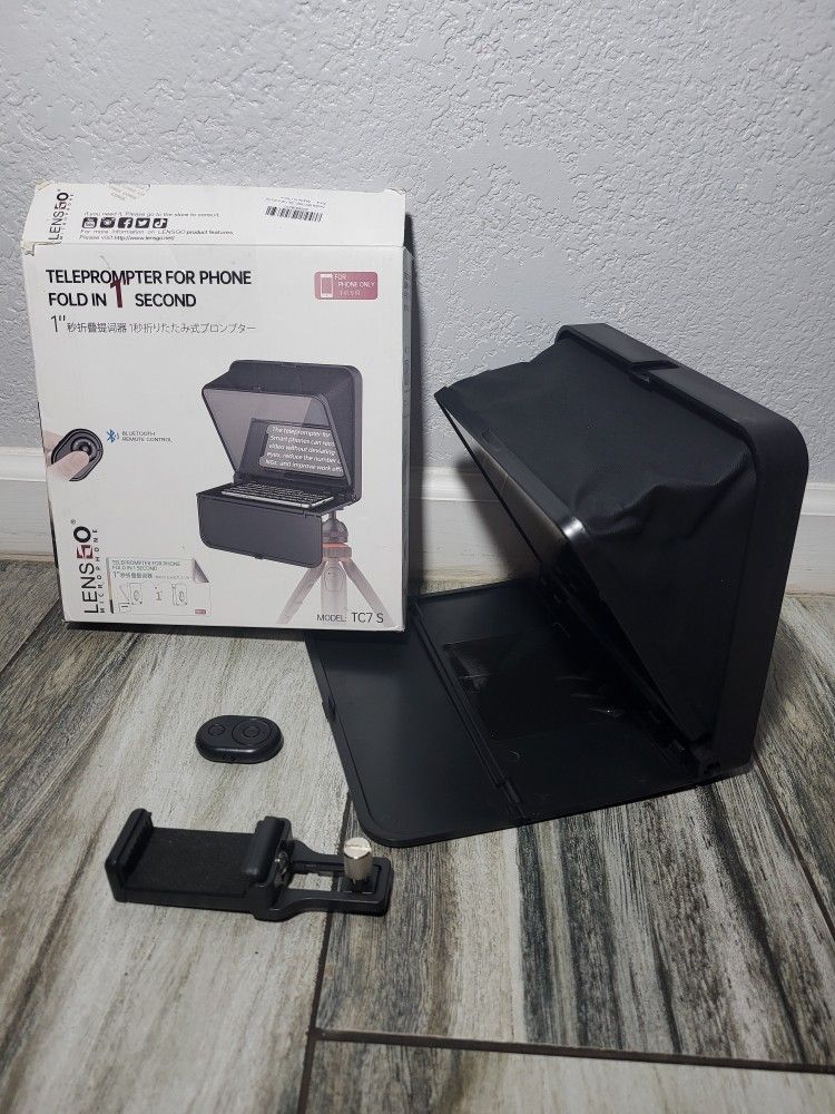 TC7S Portable Teleprompter for Phone, Mini Teleprompter with Remote Control