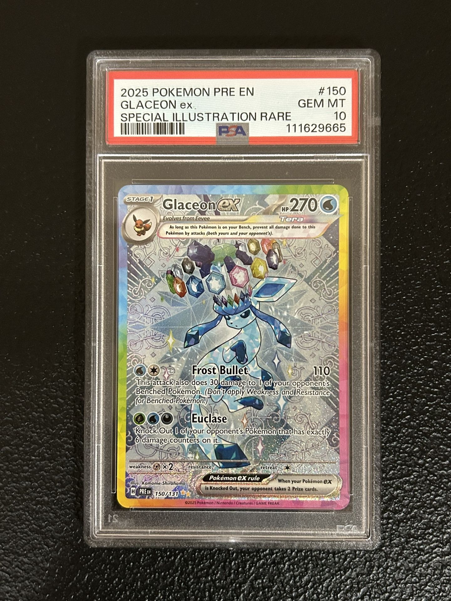 Glaceon ex SIR 150/131 Pokemon Prismatic Evolutions - PSA 10