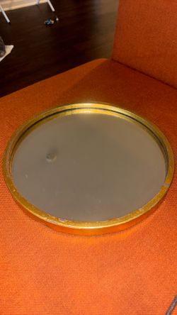 Vintage-Style Round Brass Framed Mirror