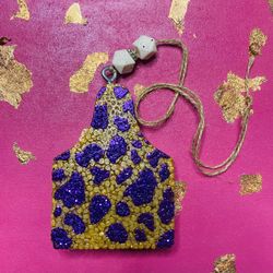 Cowprint Cow tag Freshie 