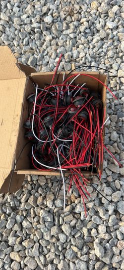 Lot of Small Round Marker Lights with Wiring