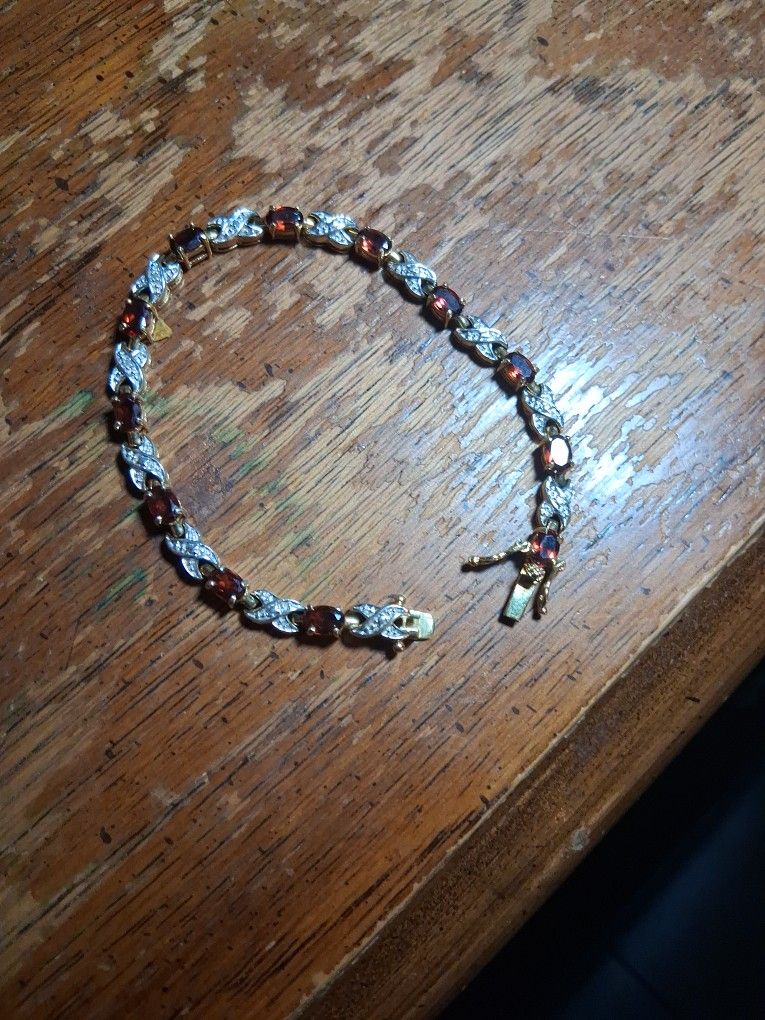 Vintage Starling silver Gold tone x o bracelet