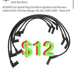 Car Spark Plug Coil Wires Ignition Coil Harness Cable Fit for Ford for Ranger V6 3.0L 2004-2007 - Pack of 6