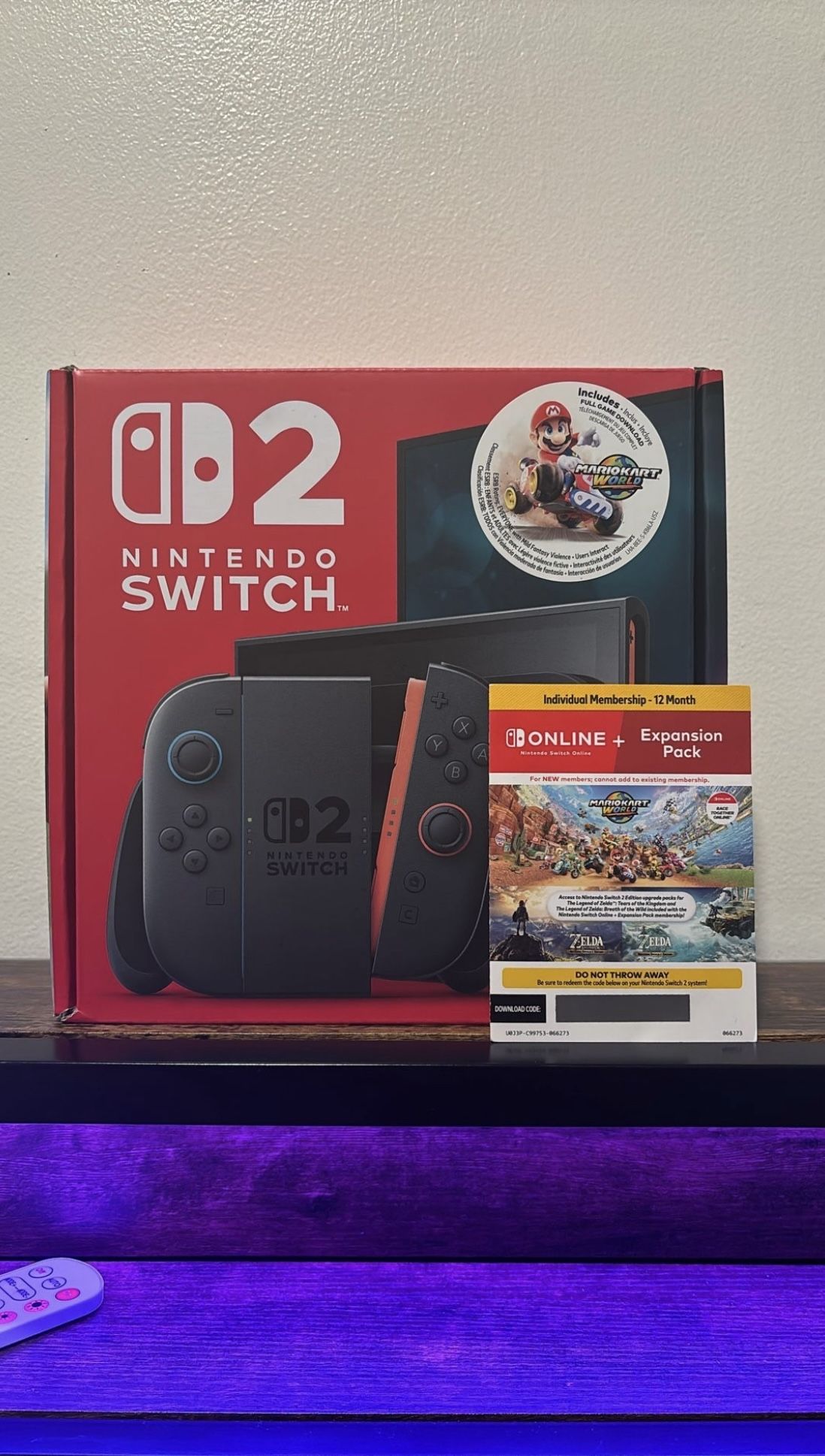 Nintendo Switch 2 Mario Kart Bundle +12 Month Nintendo Online