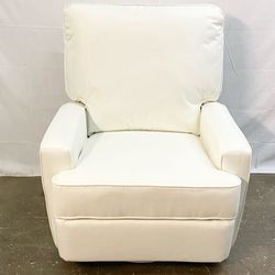 Swivel Glider Nursery Rocker Recliner Chair, White Linen *Free Delivery*