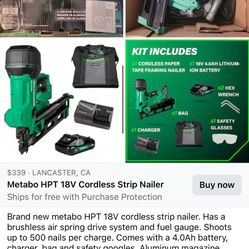 Metabo HPT 18V Cordless Strip Nailer