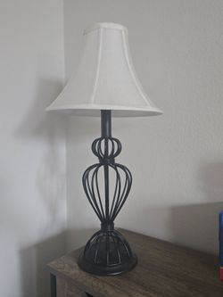 Wrought iron base side lamp