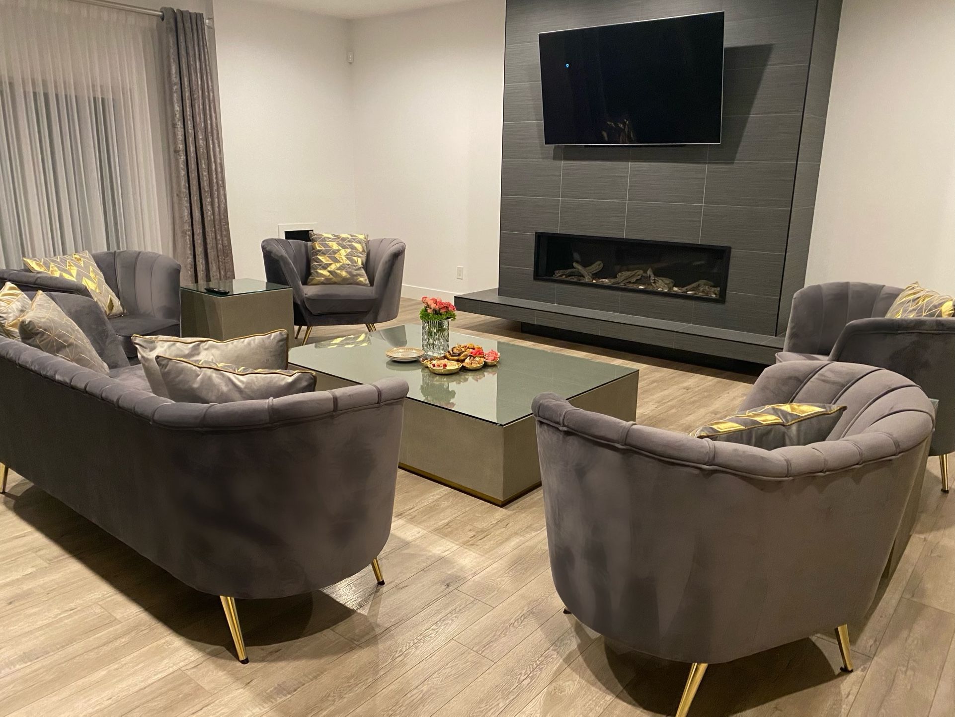 Luxurious Comfy Grey Couches