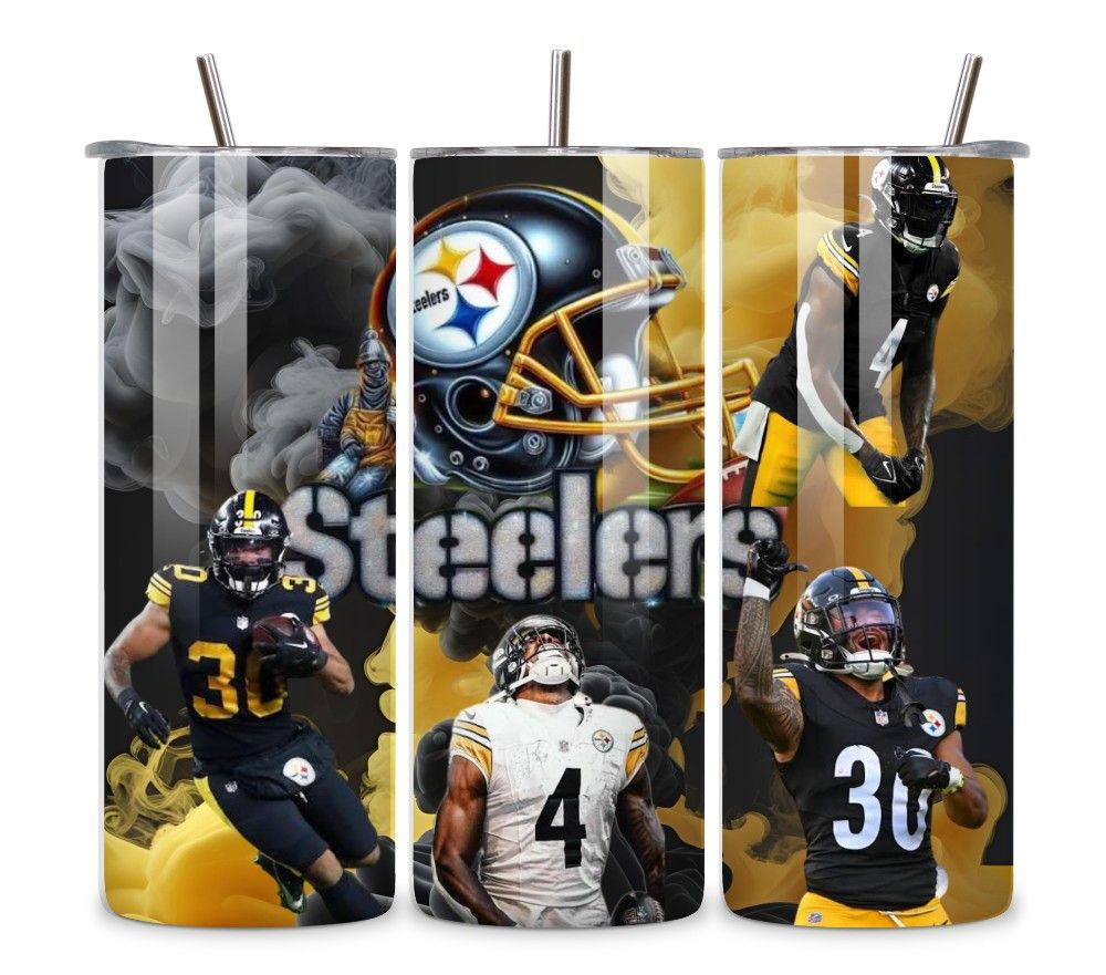 20 Oz Pittsburgh Football Fan Tumblr-Black And Gold Design