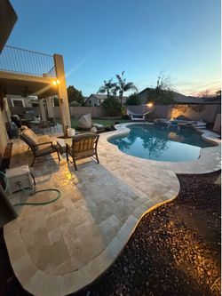 Paver and travertine