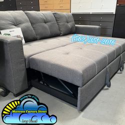 Grey Couch Convertible Bed Sofa Cama Nueva Bonita 