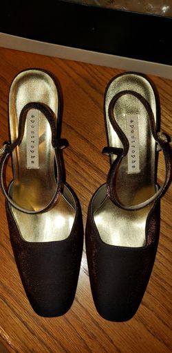 APOSTROPHE BRONZE WOMANS HEELS SIZE 8 1/2
