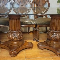 1/2 Inch Glass Table With 8 Chairs