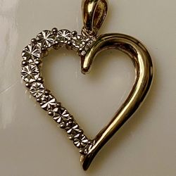 Gold Over 925 Sterling Silver Heart Pendant
