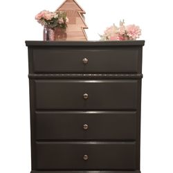 Tall Wood Grey Dresser