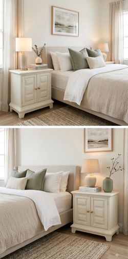Pair of Divine White Cabinet Nightstands