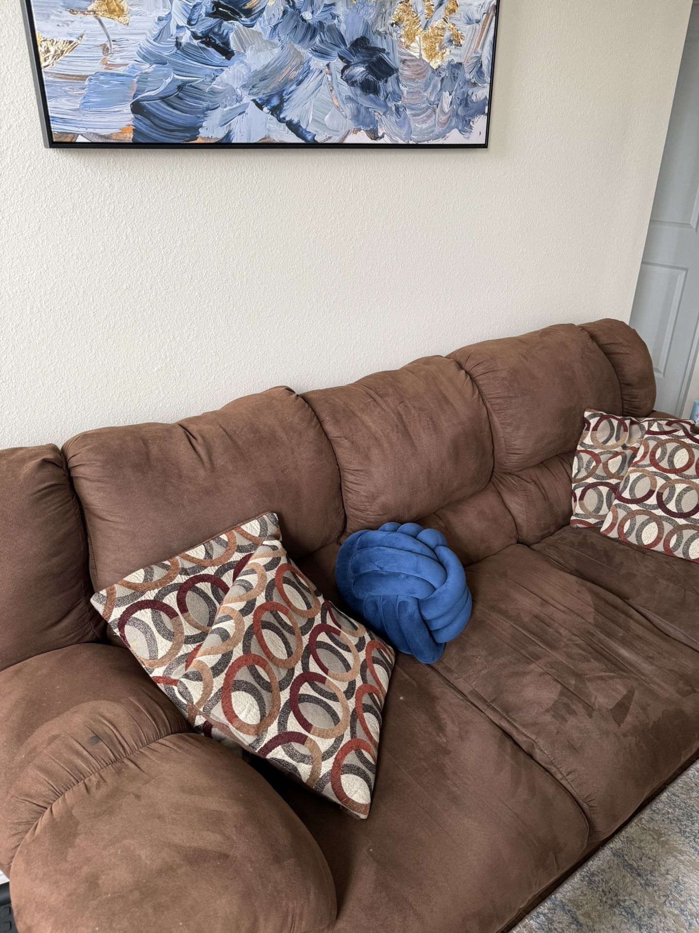 Suede sofa for Sale – No Pets/No Smoke