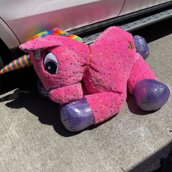 Large Pink Unicorn Stuff Animal Huge 4 Feet 