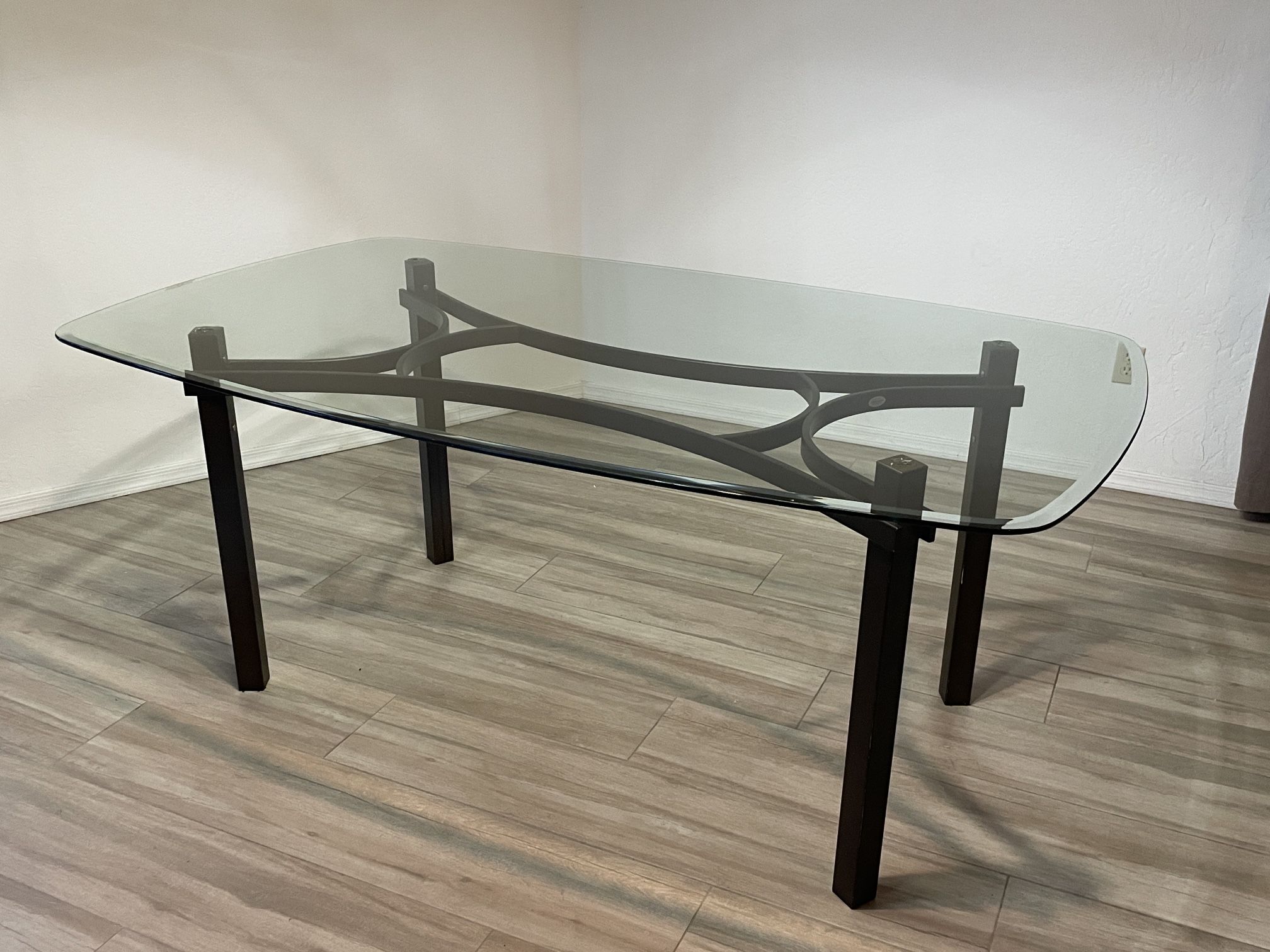 Nice Dining Table With Glass Top, approx 42 x 72,...